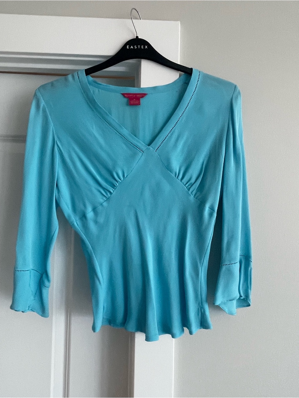 Sunny Leigh Turquoise V-Neck Long Sleeve Top